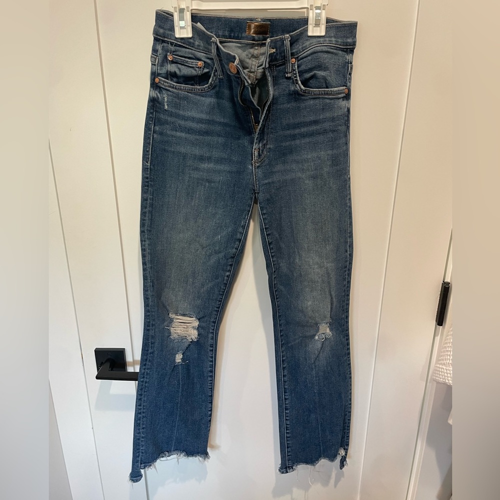 Mother Insider Crop Step Chew Jeans